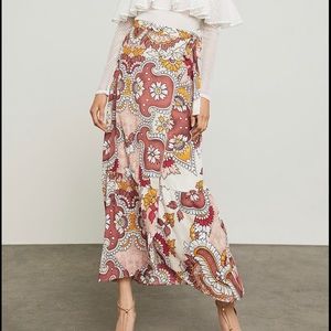 BCBGMAXAZRIA Dusty Red Wrap Maxi Skirt